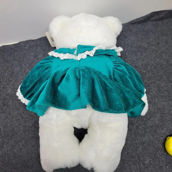 "Vintage T.L. Toys Loveable Holiday Friends Christmas Bear White Plush Girl Bear - Picture 2 of 15